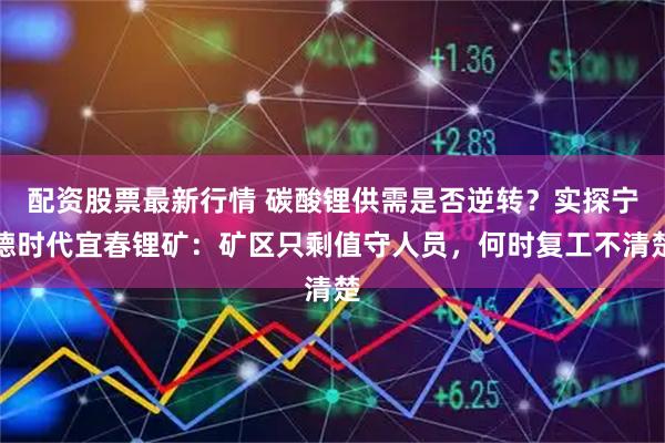 配资股票最新行情 碳酸锂供需是否逆转？实探宁德时代宜春锂矿：矿区只剩值守人员，何时复工不清楚